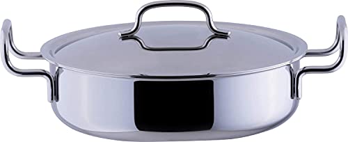 サイズ：22cm 宮崎製作所 ジオ 両手鍋 浅型 22cm 日本製 IH対応 オール熱源対応 15年