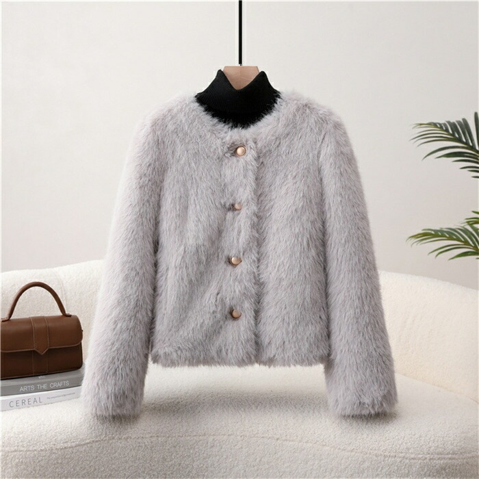 【即納】ファーコート レディース フェイクファーコート ブルゾン ジャケット 防寒 アウター コート 冬 ボア ゆったり ショート丈 もこもこ 上着 ビッグシルエット 大きいサイズ ふわふわ 暖かい