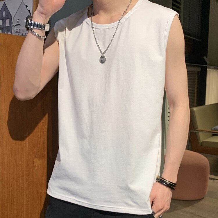 トップス メンズファッション ノースリーブ カットソー 袖なし ラウンドネック Uネック 綿 春 夏 シンプル きれいめ ジム 運動 ゆったり 着回し 大きめ サイズ展開 XL 2XL 3XL