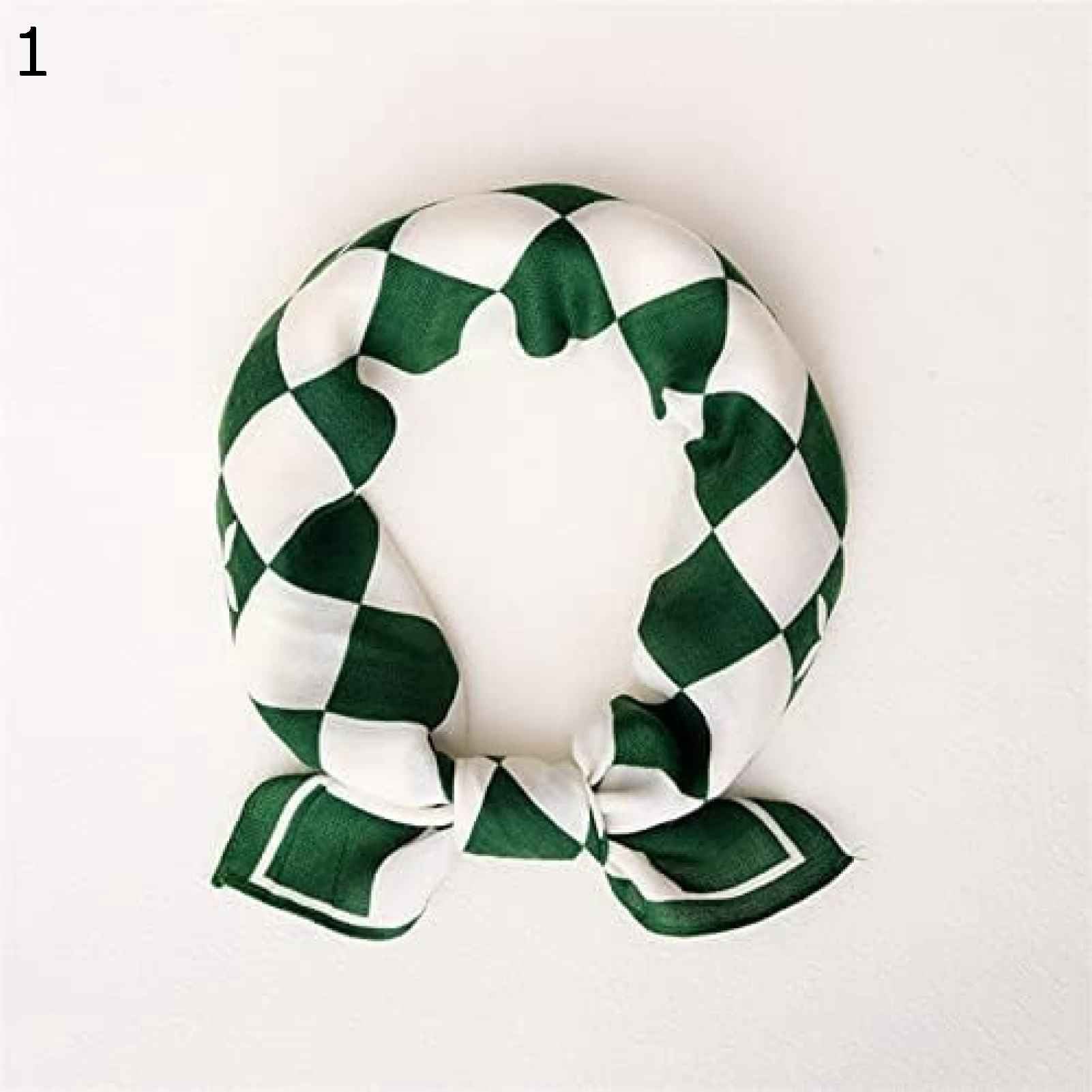 【20%OFFクーポン～】チェスボードスカーフプロフェッショナルレディーススカーフアクセサリーファッションシンプル70スモールスクエアスカーフ スカーフ (Color : Black Size :