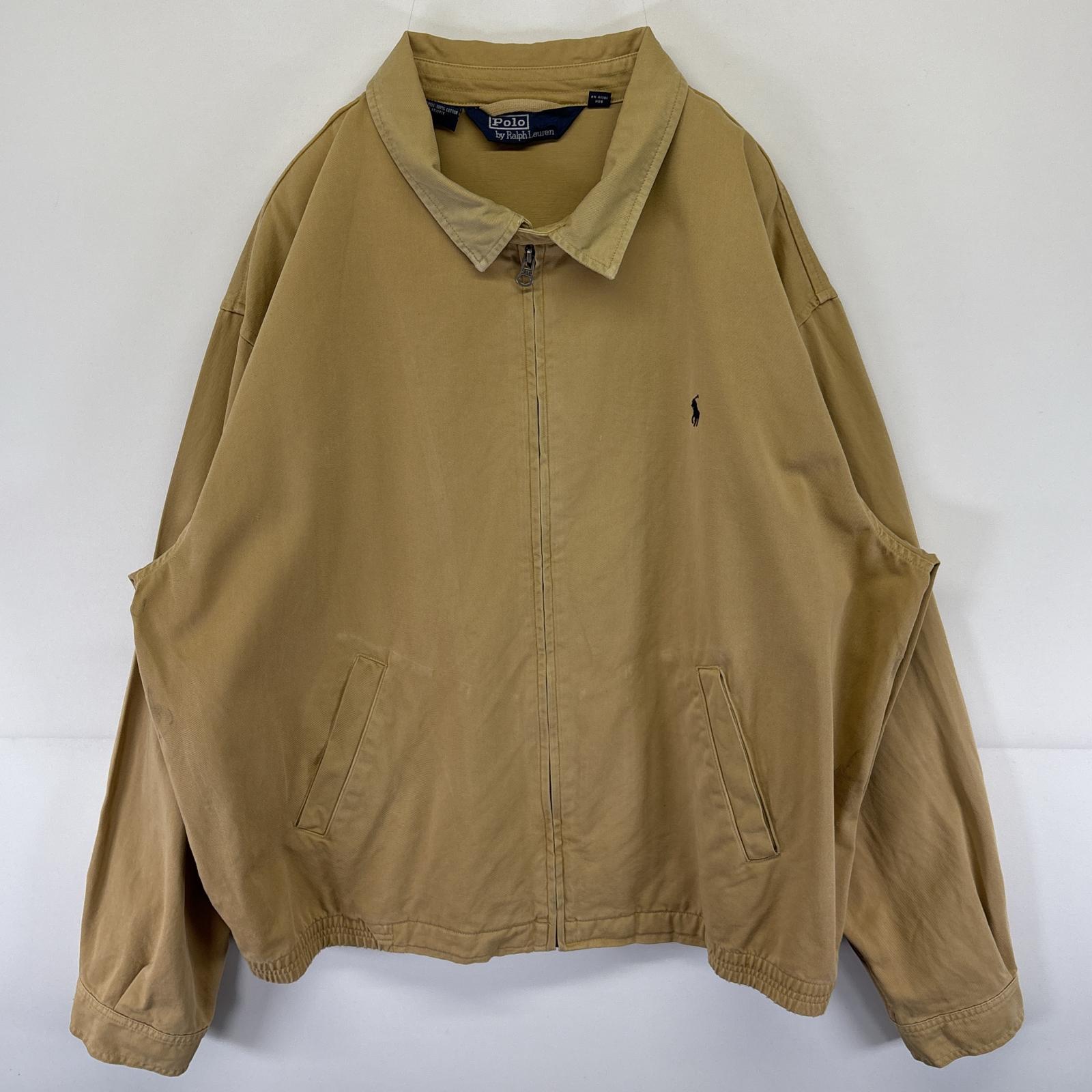 古着 ポロバイラルフローレン Polo by Ralph Lauren スウィングトップジャケット ワンポイントロゴ刺繍 ブルゾン XXL ブラウン系 メンズ