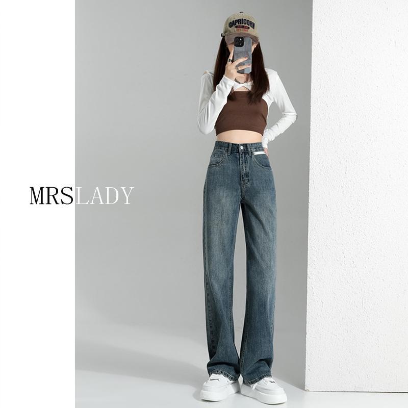 パンツ デニム レディース カジュアル ワイド レッグ ジーンズ レディース ハイウエスト 春秋 小さい ストレート レッグ フィット フロア レングス 秋冬