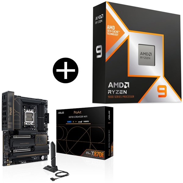 Ryzen 9 9900X3D CPU + ASUS PROART-X870E CREATOR WIFI マザーボード セット