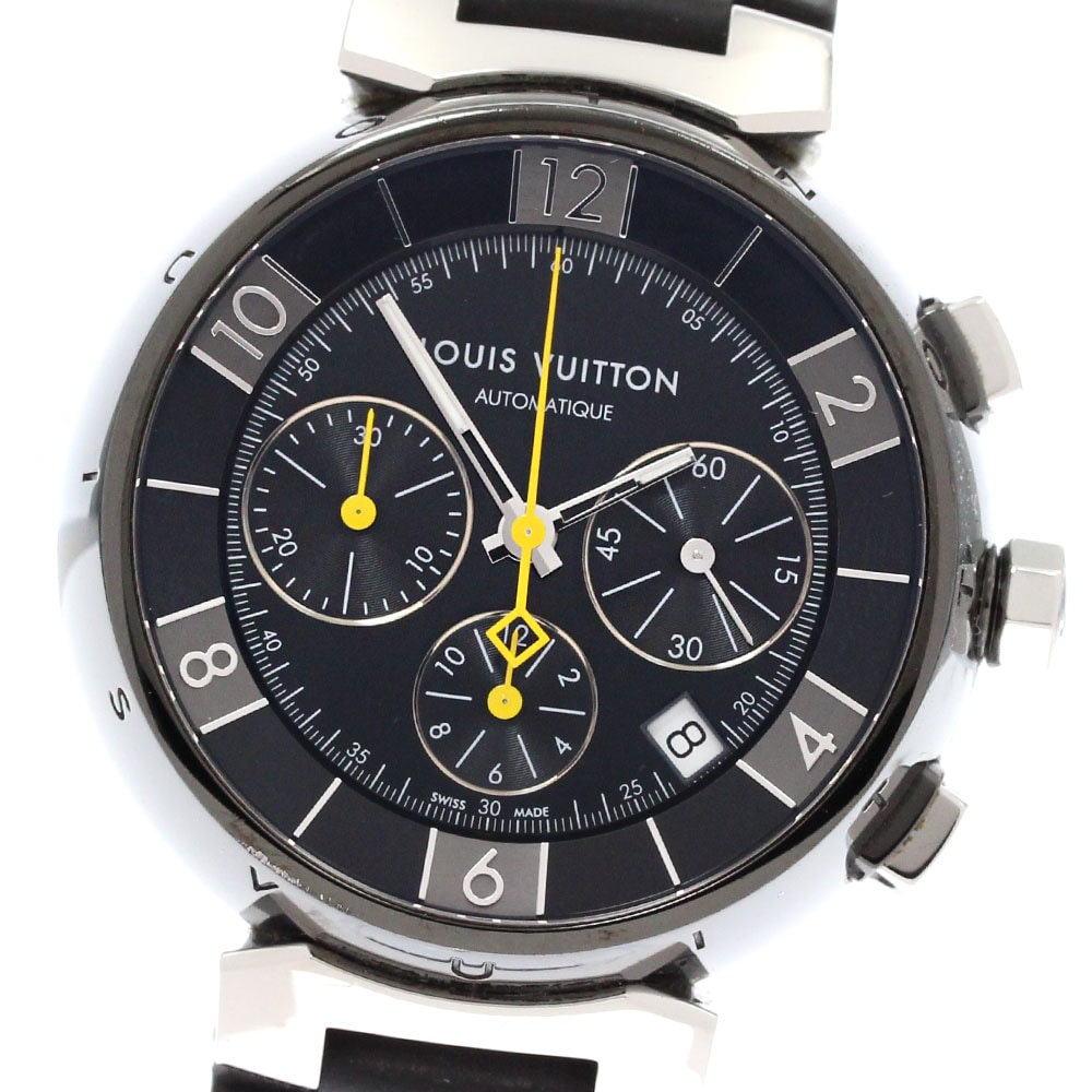 ルイ・ヴィトン LOUIS VUITTON Q112J タンブール インブラック クロノグラフ 自動巻き メンズ _878124【中古】