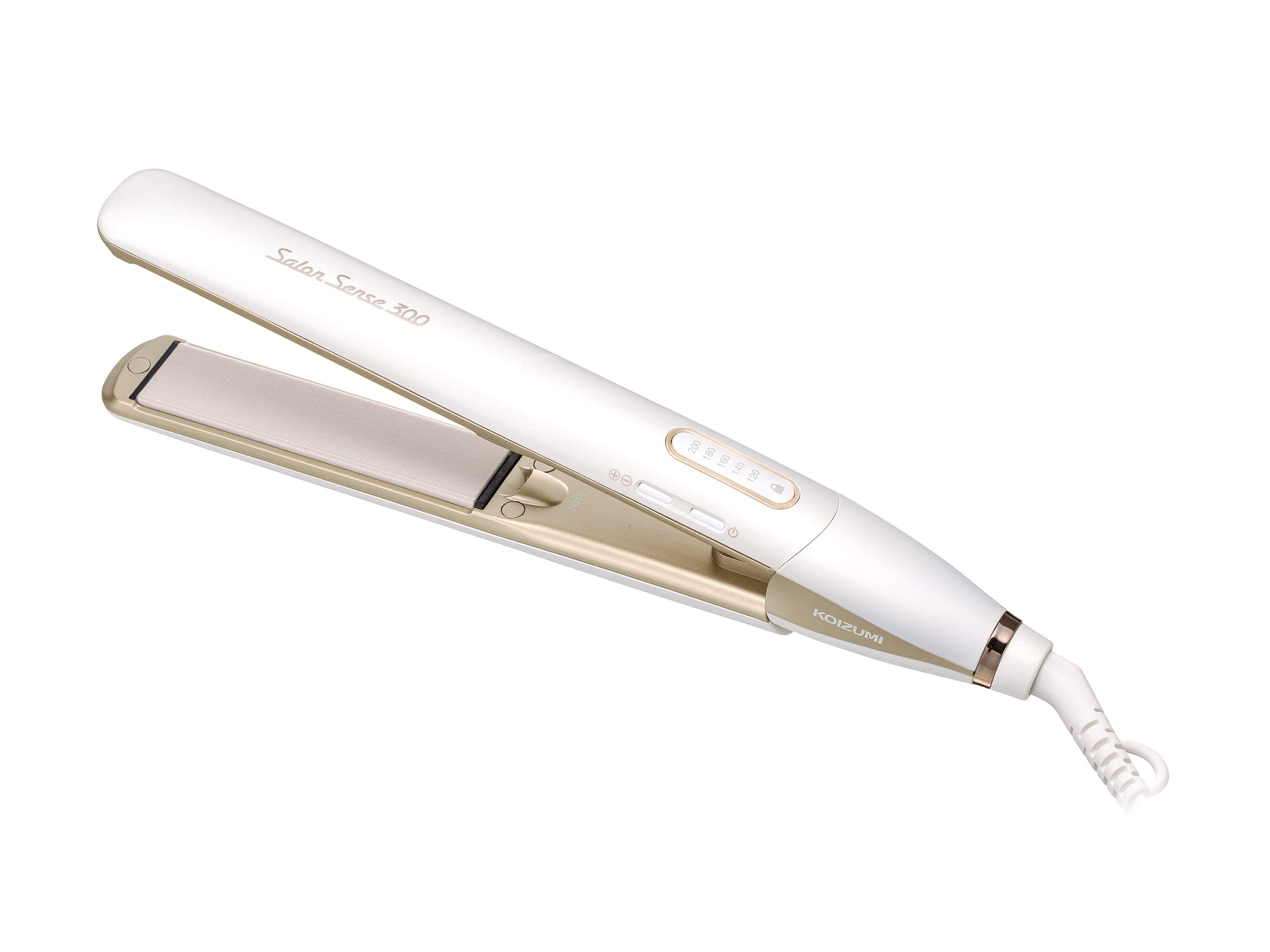 コイズミ(Koizumi) ヘアアイロン ストレート マイナスイオン サロンセンス 300 シルキーモイスト 海外対応 ホワイト KHS-8720/W