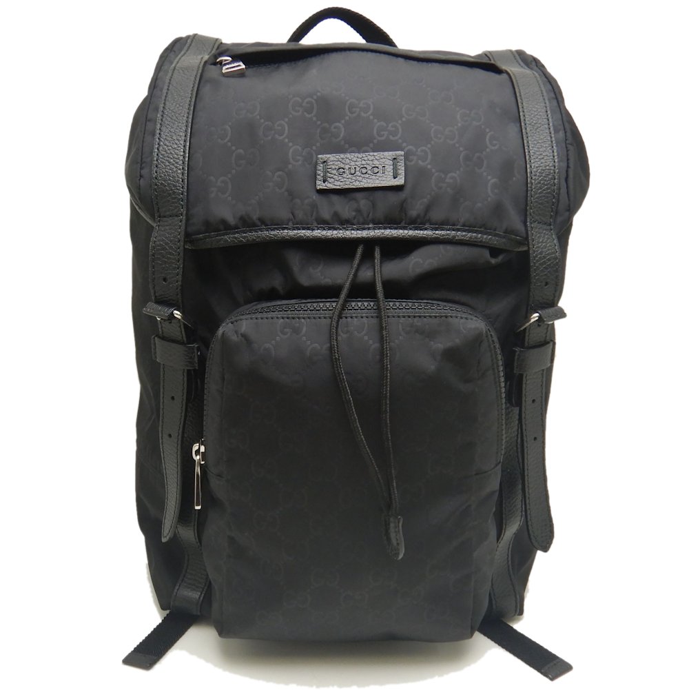バックパック 510336 リュック GGナイロン xレザー ブラック アウトレット メンズ /253071【中古】 46,368円