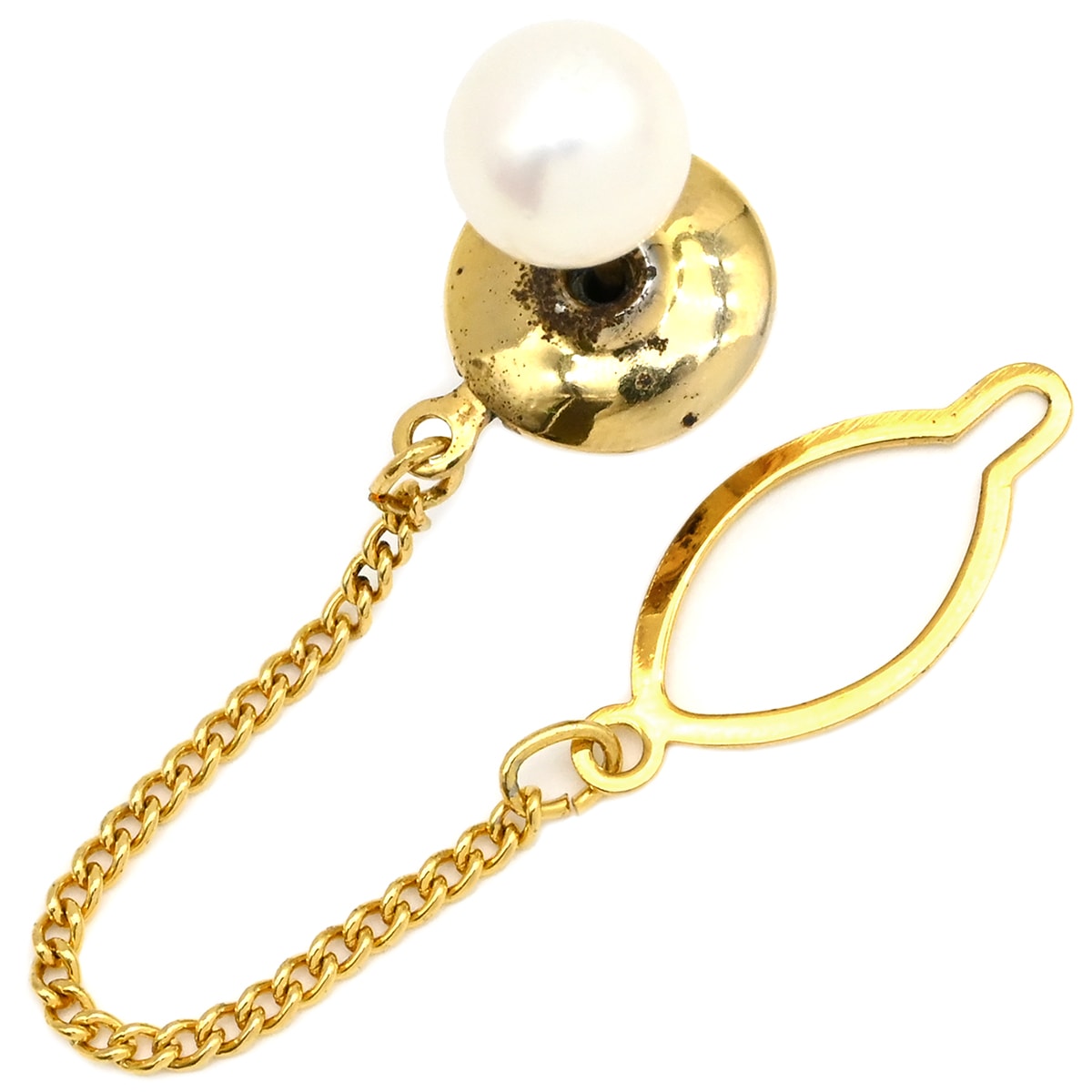 タイピン パール 真珠 K18YG パール GP(留め具) イエローゴールド 750 YG 【中古】