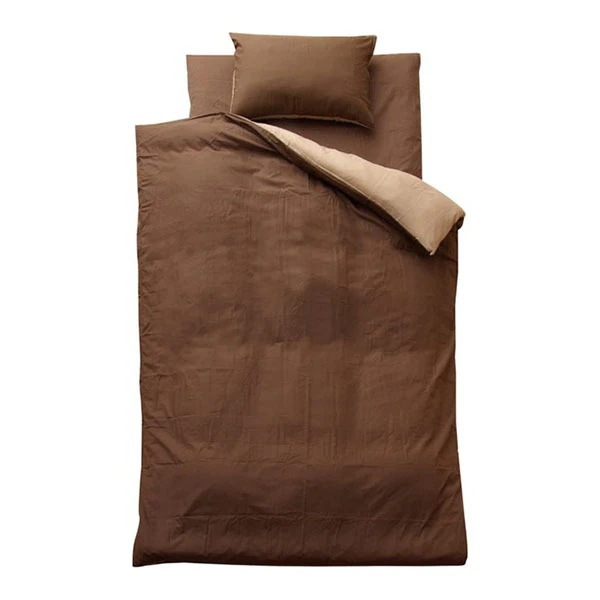 1380000001661 布団カバー 4点セット 無地 リバーシブル リバDカバー4点IT ダークブラウン/ダークベージュ ダブル メーカー直送 5,666円