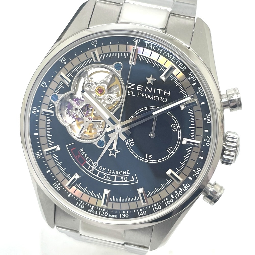 ZENITH ゼニス 腕時計 03.2080.4021 パワーリザーブ エルプリメロ クロノマスター 自動巻き SS シルバー
