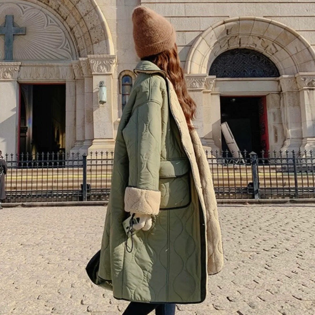 アウター コート ウールコート ダウンコート もこもこアウター レディース 長袖 ポケット ボタン 前開き ルーズ ゆったり かわいい 大人可愛い 大人かっこいい 大人女子 オトナ 大人 おしゃれ お