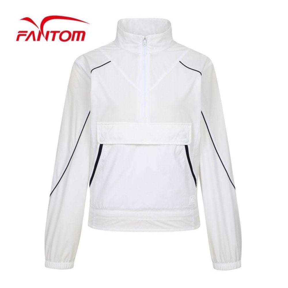 (Phantom) レディースラインカラーアウトポケットアノラックジャンパー