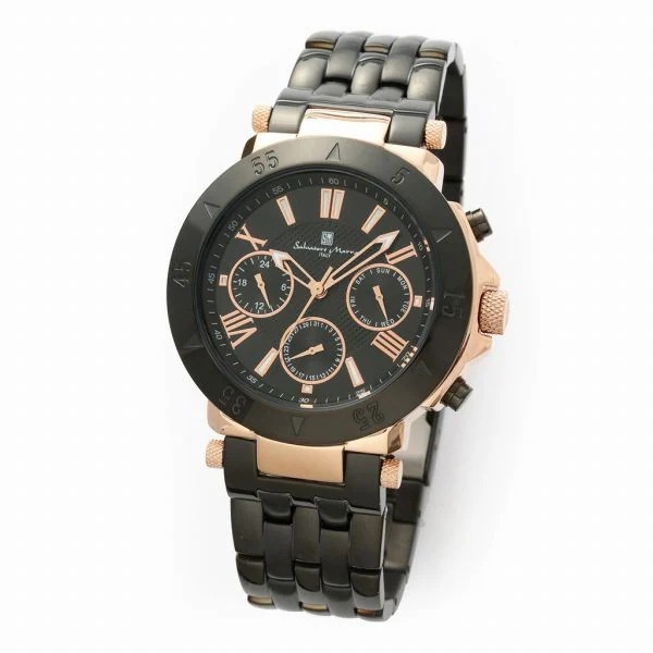 取寄品 正規品 Salvatore Marra 腕時計 SM22108-PGBK 10気圧防水 日付曜日表示 メタルベルト 防水 メンズ腕時計 11,250円