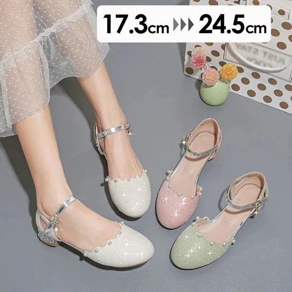 痛くない 歩きやすい 美脚 疲れにくい パンプス キラキラ 太いヒール ローヒール チャンキーヒール アーモンドトゥ ストラップ アンクルストラップ 上品 ゴージャス ピアノ 発表会 女の子 靴今日は