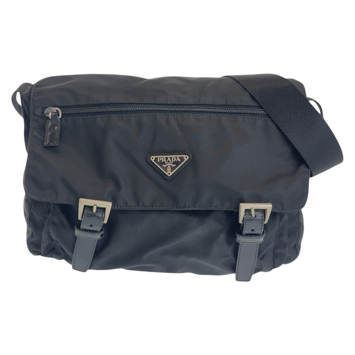 テスート 三角ロゴプレート ブラック 黒 シルバー金具 ナイロン ショルダーバッグ メッセンジャーバッグ レディース 500387