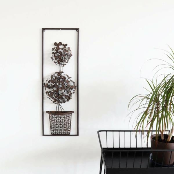 インテリアアート 壁掛け 飾り アンティーク 花 ウォールデコレーション アイアン ボタニカル 240x710mm