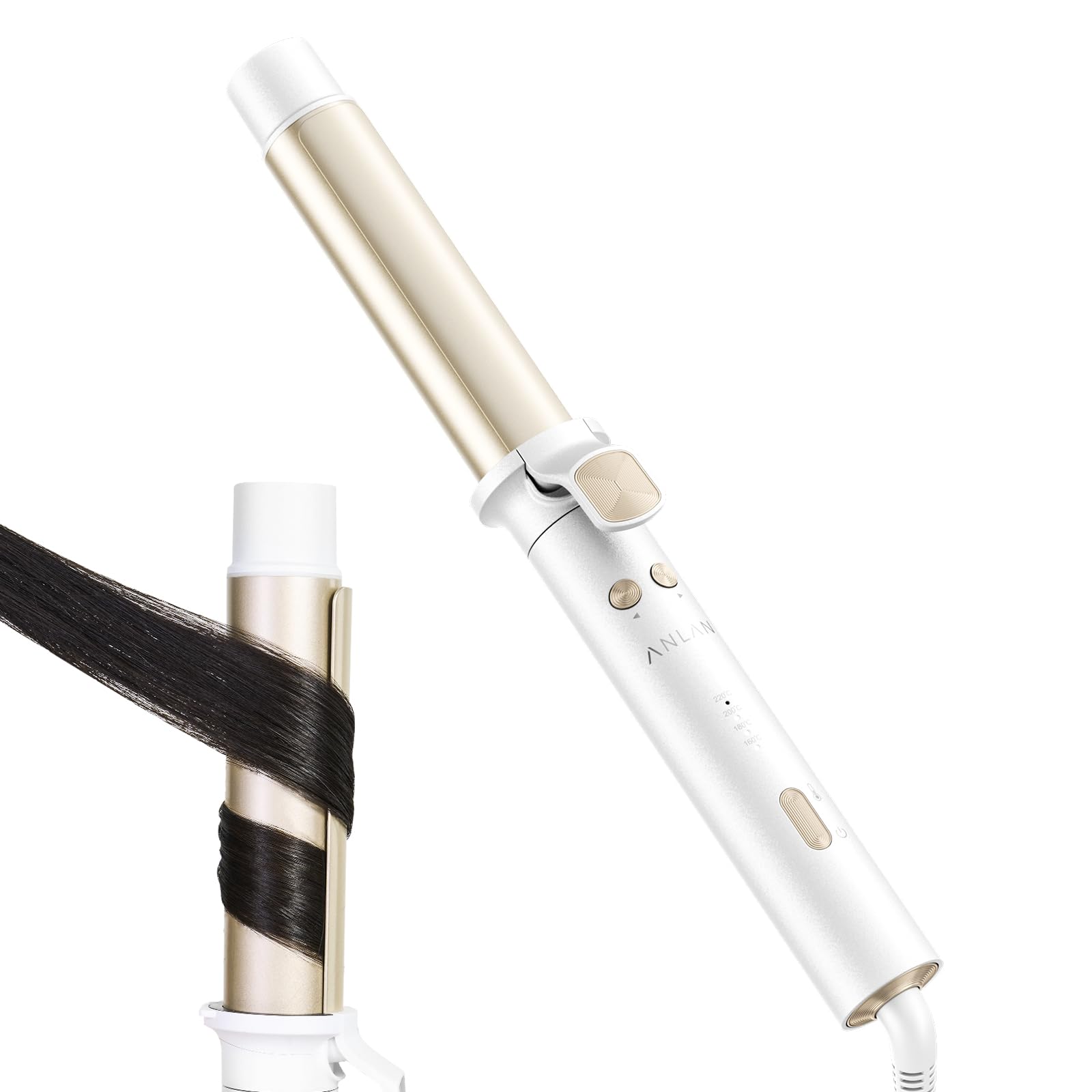 【美人百花掲載】ANLAN オート カールアイロン 32mm コテ 自動＆手動両用 カールアイロン 160℃～220℃ 4段階温度調節 ヘアアイロン 20s急速予熱 プロ仕様 初心者対応 全髪質対応