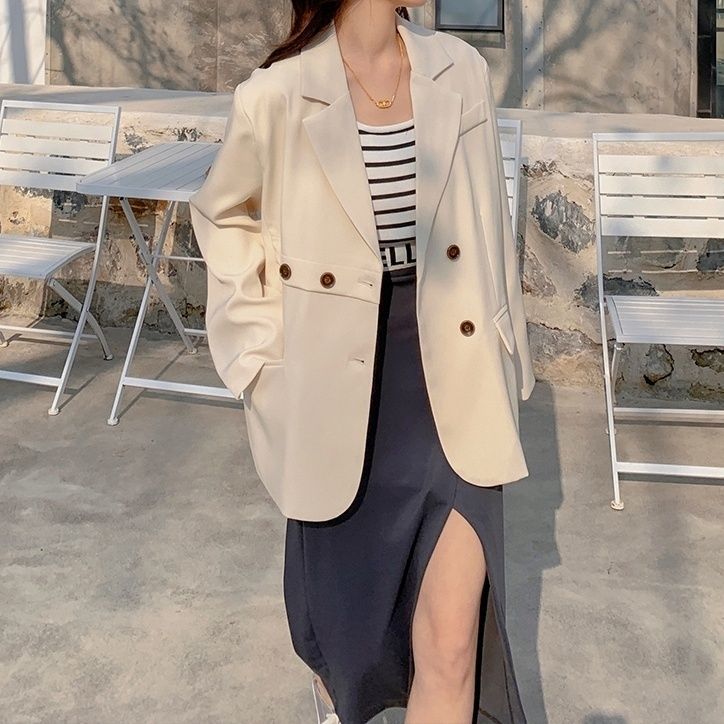 スーツ春の作ブレザー気品流行デザイン感ゆったりブレザー