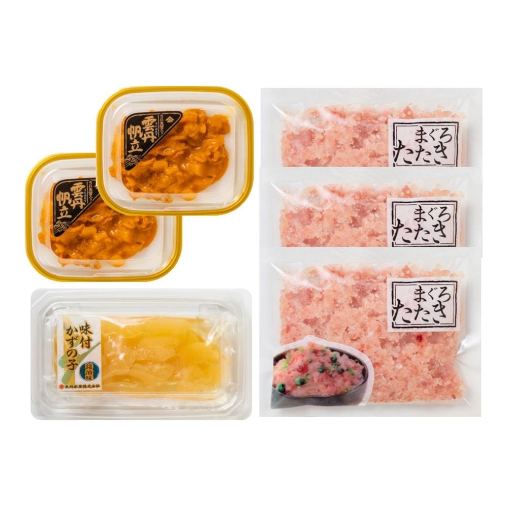 （グルメギフト）うにほたて醤油入/数の子/まぐろたたき 詰合せ セットC
