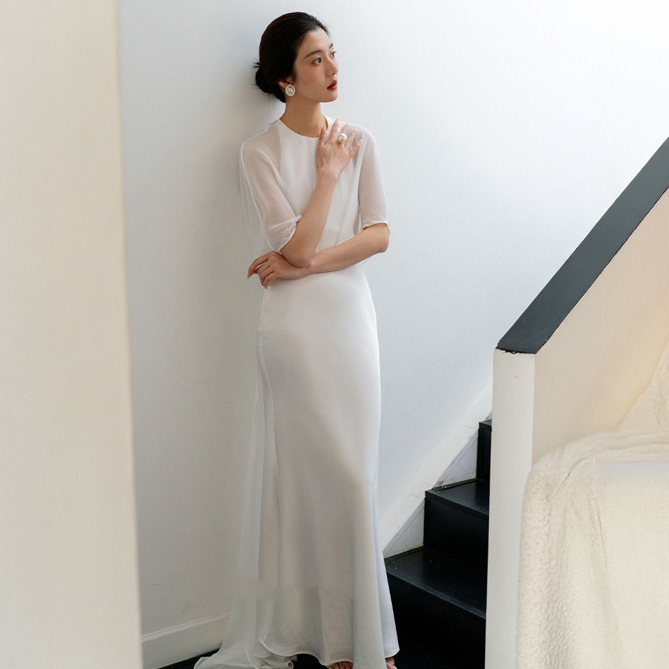 11月新品追加 ウェディングドレス白 パーティードレス 前撮り 結婚式二次会