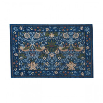 川島織物セルコン Morris Design Studio イチゴドロボウ マット 約60×90cm FH1709A B ブルー