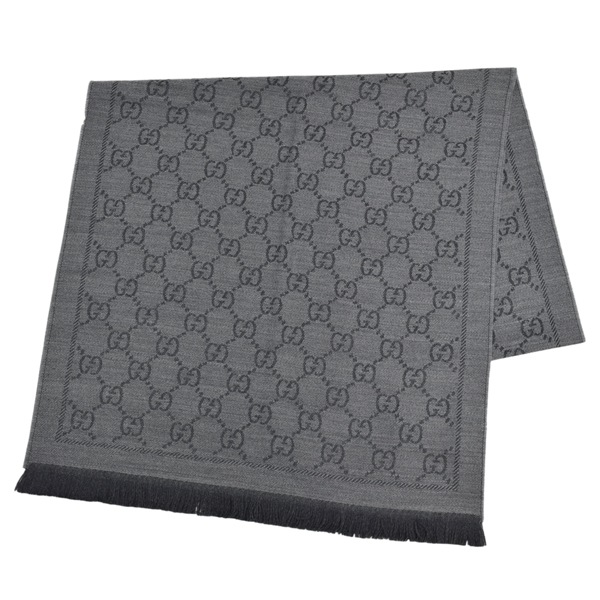 GUCCI グッチ GG JACQUARD SCARF/GG総柄 スカーフ/1160/133483 グレー