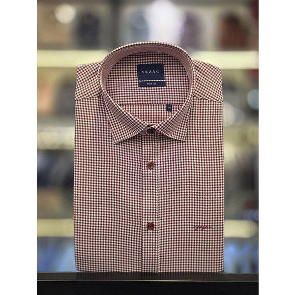 コットン混紡チェック柄カラースナップボタン スリムフィットシャツ YJ4FBS164WI (P003743381)