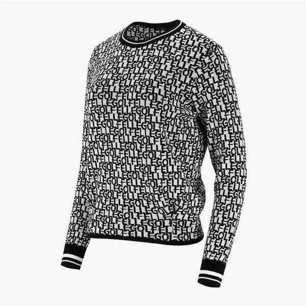 女性 春 全面 ジャカード ラウンド セーター 6L23301_YS