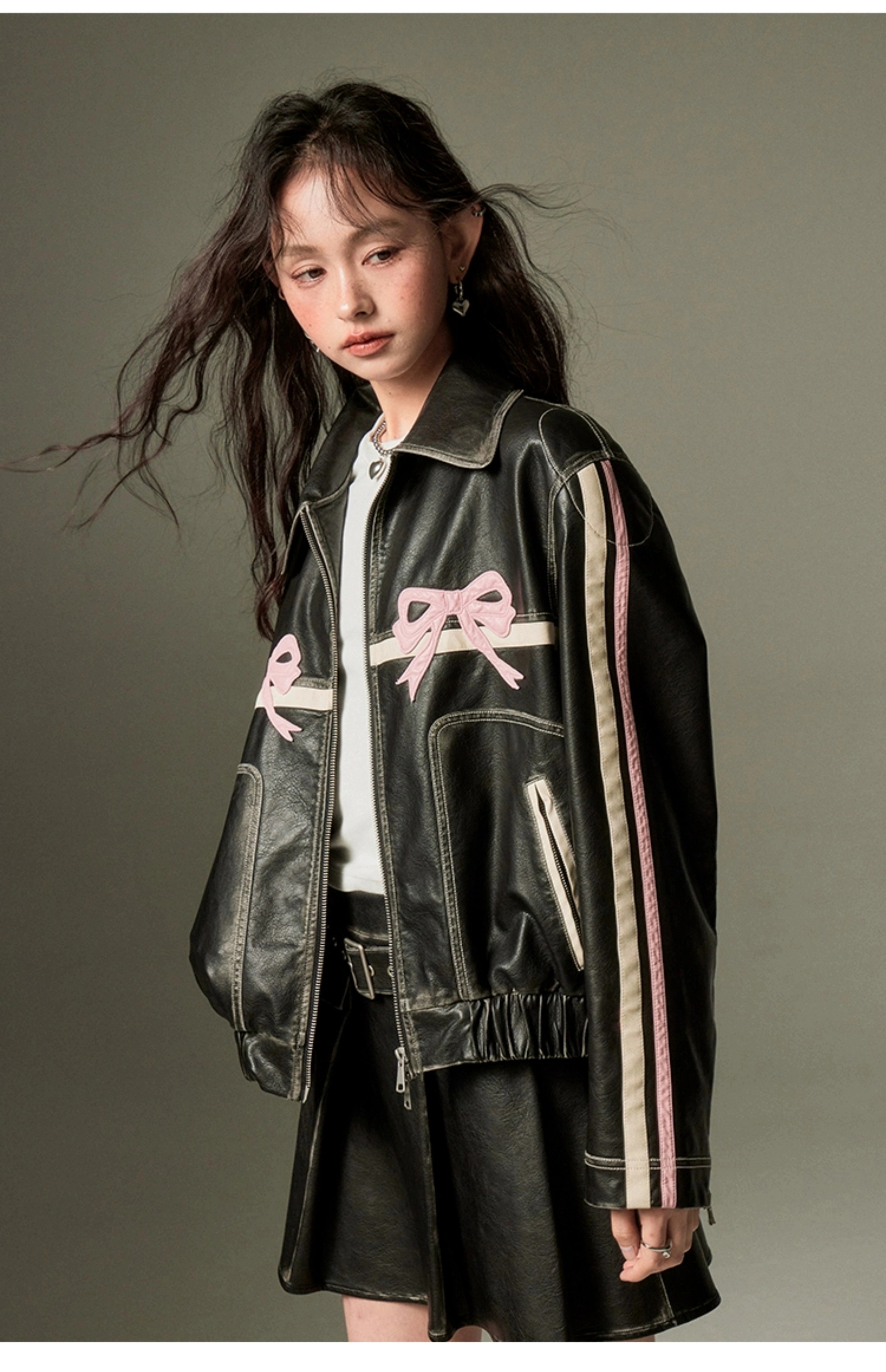 2025 春 甘くてかっこいい 長袖 かわいい ショート丈 アウター ブラック 羽織りレディーストップス合成 バイカラーカジュアル 女っぽフレンチきれいめコーデファッション 色っぽ トラック大人30%