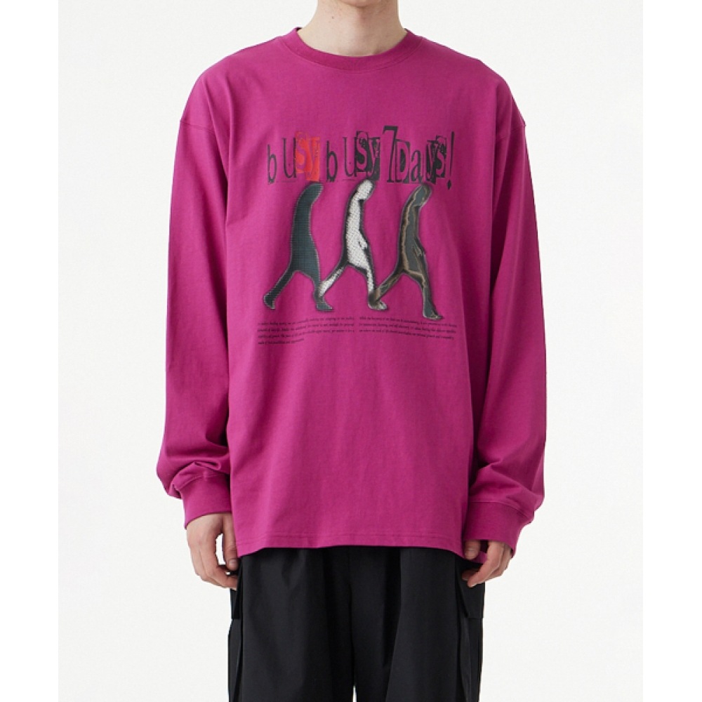 URBANAGE ビジーウォーカーロングスリーブ_マゼンタピンク