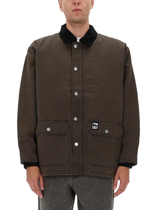 OBEY Men Jacket 121800606 BLACKOLIVEFADEDWASH Black