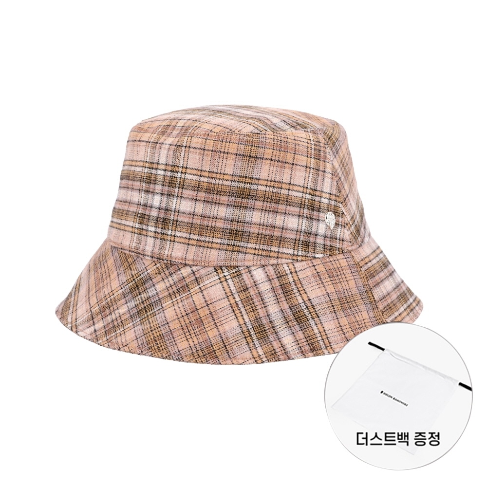 ヘレンカミンスキー キャメル チェック バケットハット HAT52171