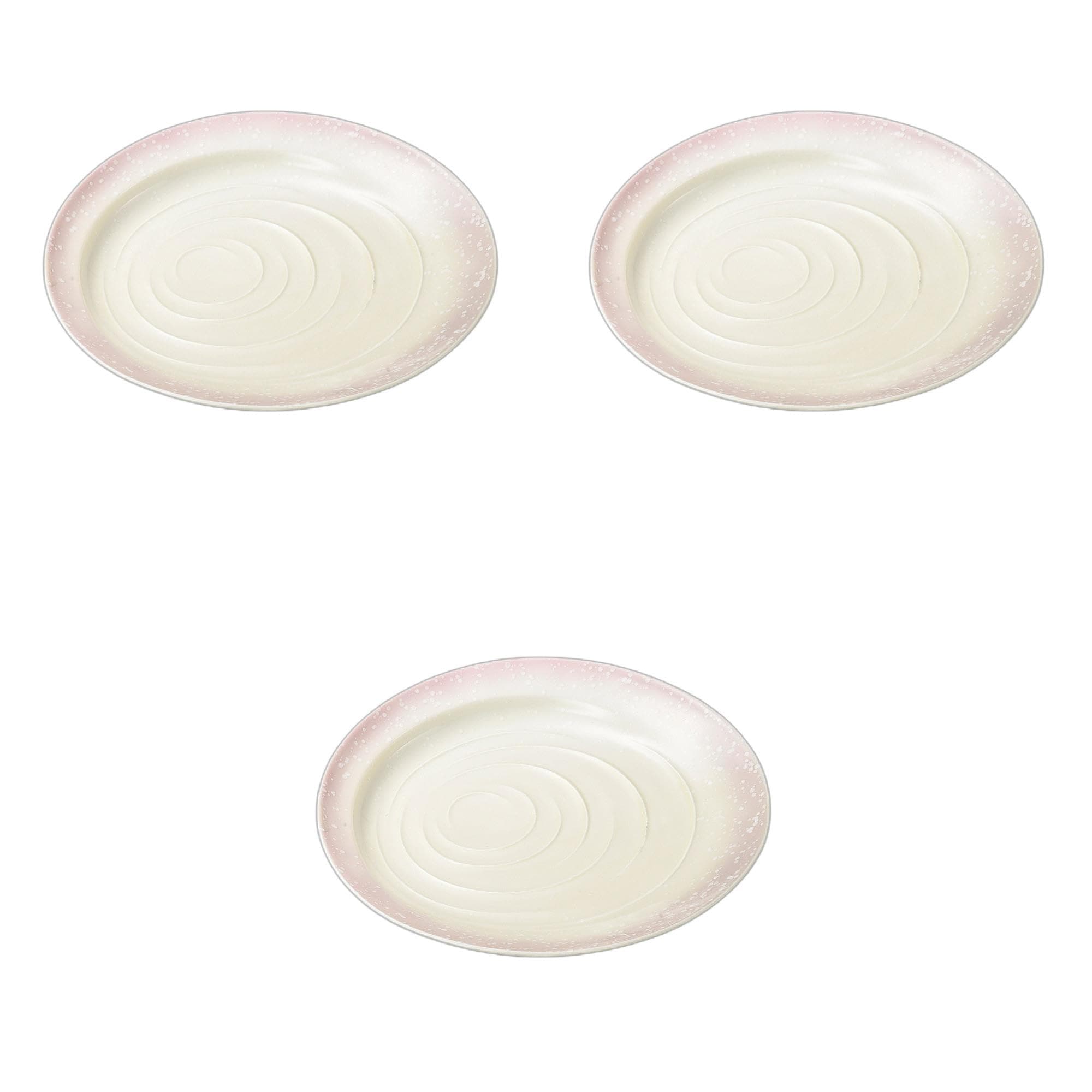 3個セット ピンク白吹波紋9寸皿 [ 26.5×25×4.3cm ] 大皿陶磁器 セトモノホンポ(Setomonohonpo)