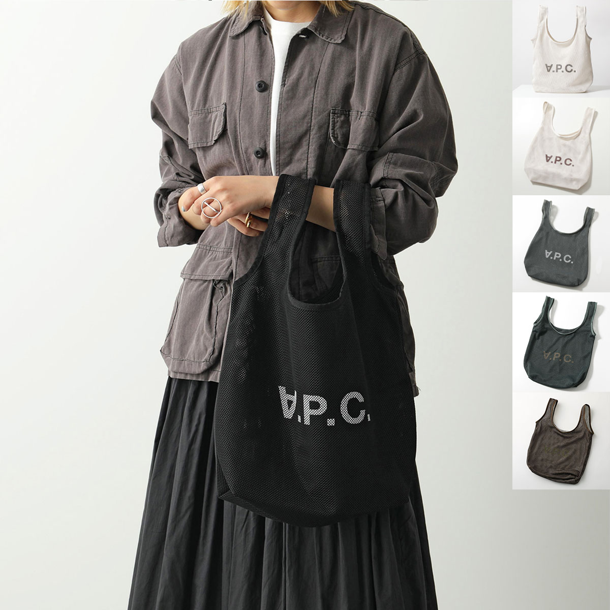 APC A.P.C. アーペーセー トートバッグ PSAEU H61679 レディース ショッピングバッグ メッシュ ロゴ 鞄 カラー6色 13,603円