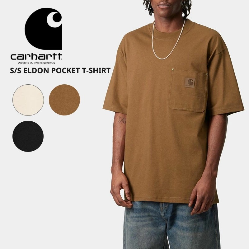 カーハート ダブリューアイピー メンズ ロゴ プリント 半袖 Tシャツ Carhartt WIP エルドンポケットTシャツ トップス tシャツ i034365