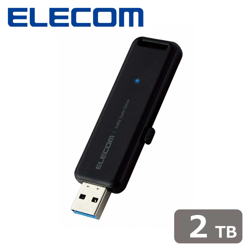 エレコムELECOM USB 10Gbps(USB3.2 Gen2) 外付けポータブルSSD 2TB ESDEMB2000GBK 18,041円