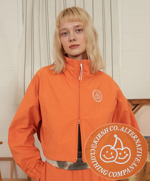 [KIRSH] トゥドゥル チェリー ツーウェイ ジップアップ クロップ ジャンパー[オレンジ] FKQSCUN520M