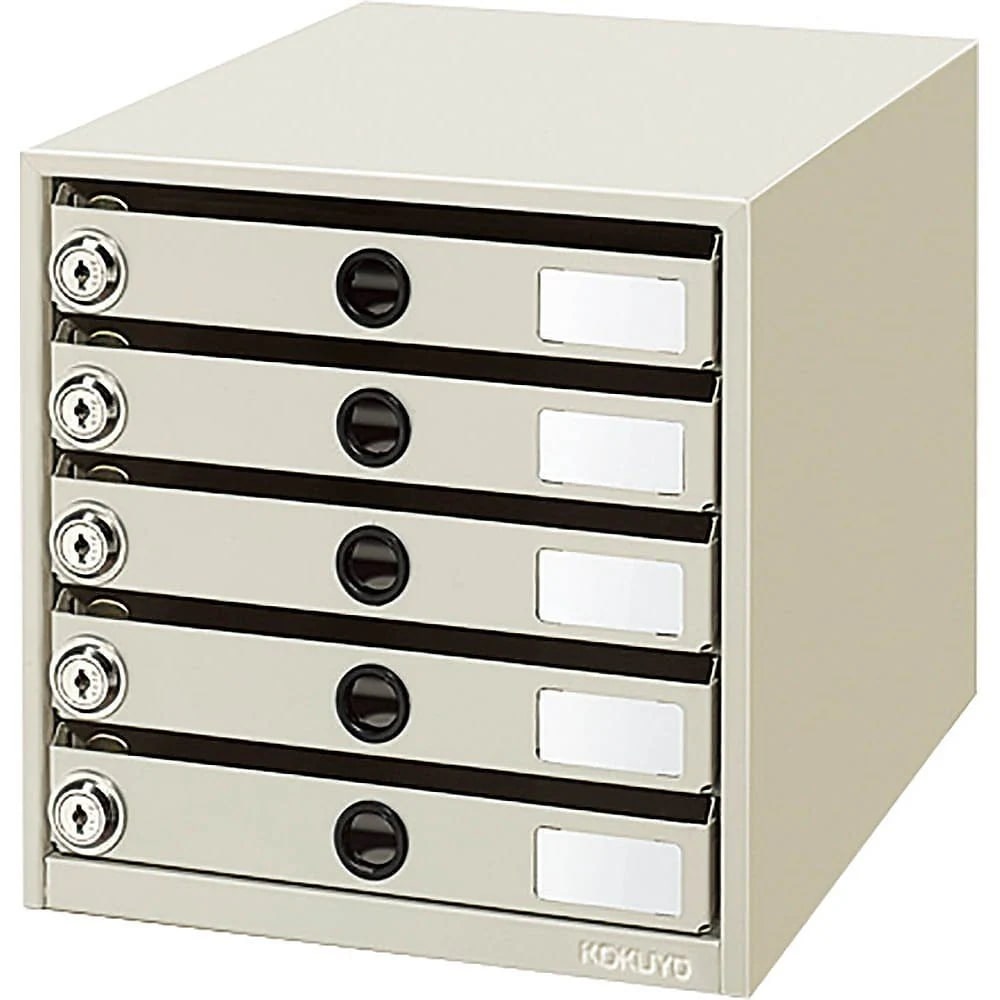 錠付きレターケース スチール引き出し A4 縦 5段 LC-K5M