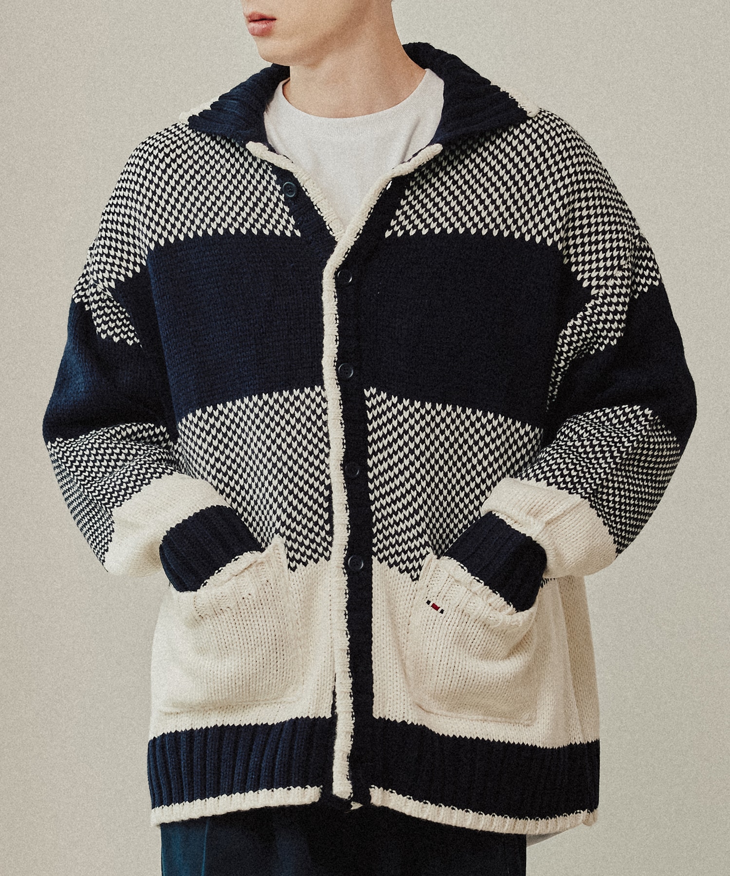 ロマンティッククラウン RMTC クラブニットカーディガン_ネイビー