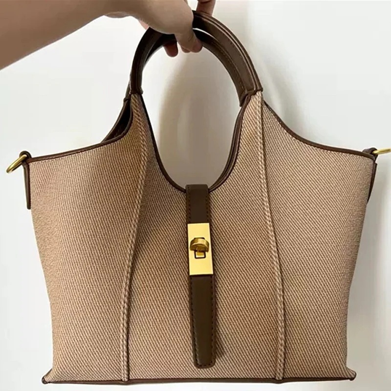 レデイースバッグカバントートバッグカゴバッグ2025春新作大容量キャンバスレザー通勤OL２カラー30%までに制限