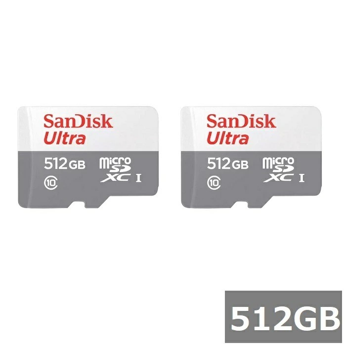 【2セット】 サンディスク マイクロSD MicroSDXC SDSQUNR-512G-GN3MN Ultra 512GB Sandisk マイクロSDXCカード microSDカード Cla