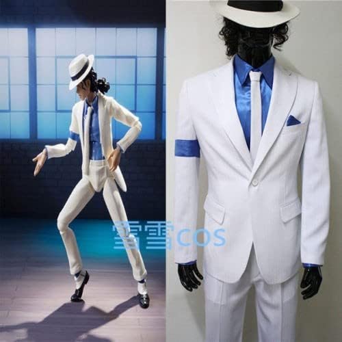 マイケルジャクソン コスプレ衣装+帽 ジャケット ズボンコスプレ衣装舞台演出服 ハロウィン イベント 学園祭 クリスマス仮装サイ アニメの制作を受ける男女兼用 (ウイッグ 道具 靴追加可