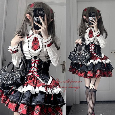 Qoo10] ゴスロリ 黒 ロリータ ミニスカートセッ : レディース服