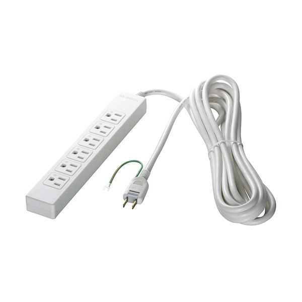 （まとめ） バッファロー3ピン式電源タップ 6個口タイプ ホワイト 2m BSTAPST3620WH 1個 [x3セット]