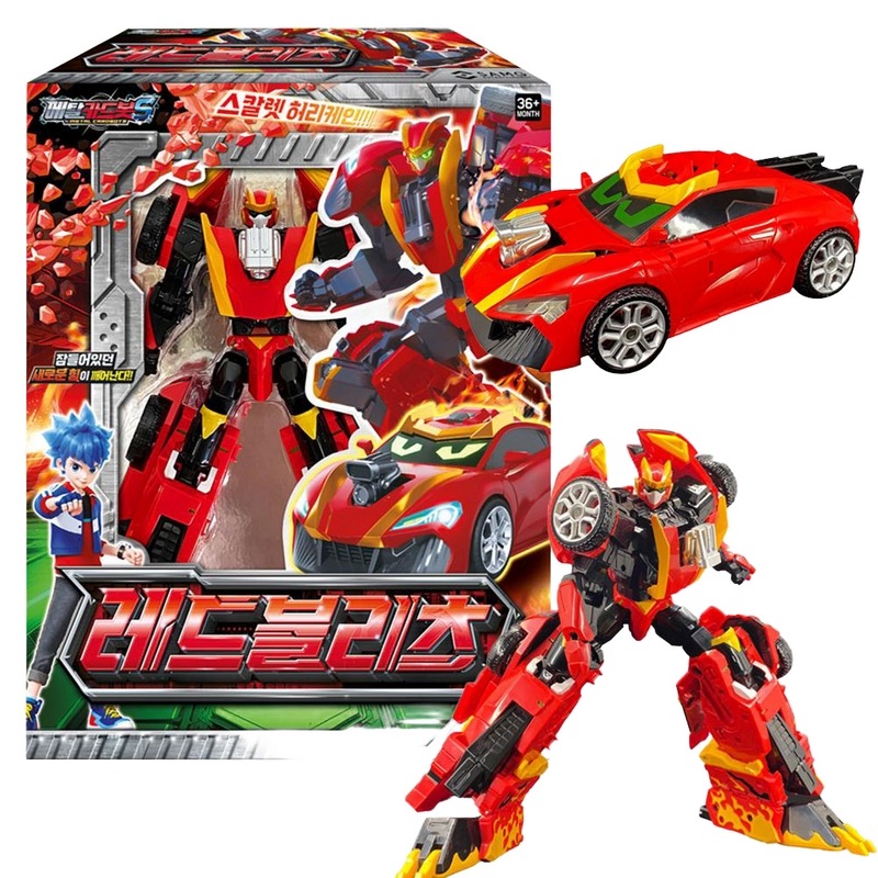 メタルカードボットSレッドブリッツスポーツカー車変身ロボット玩具