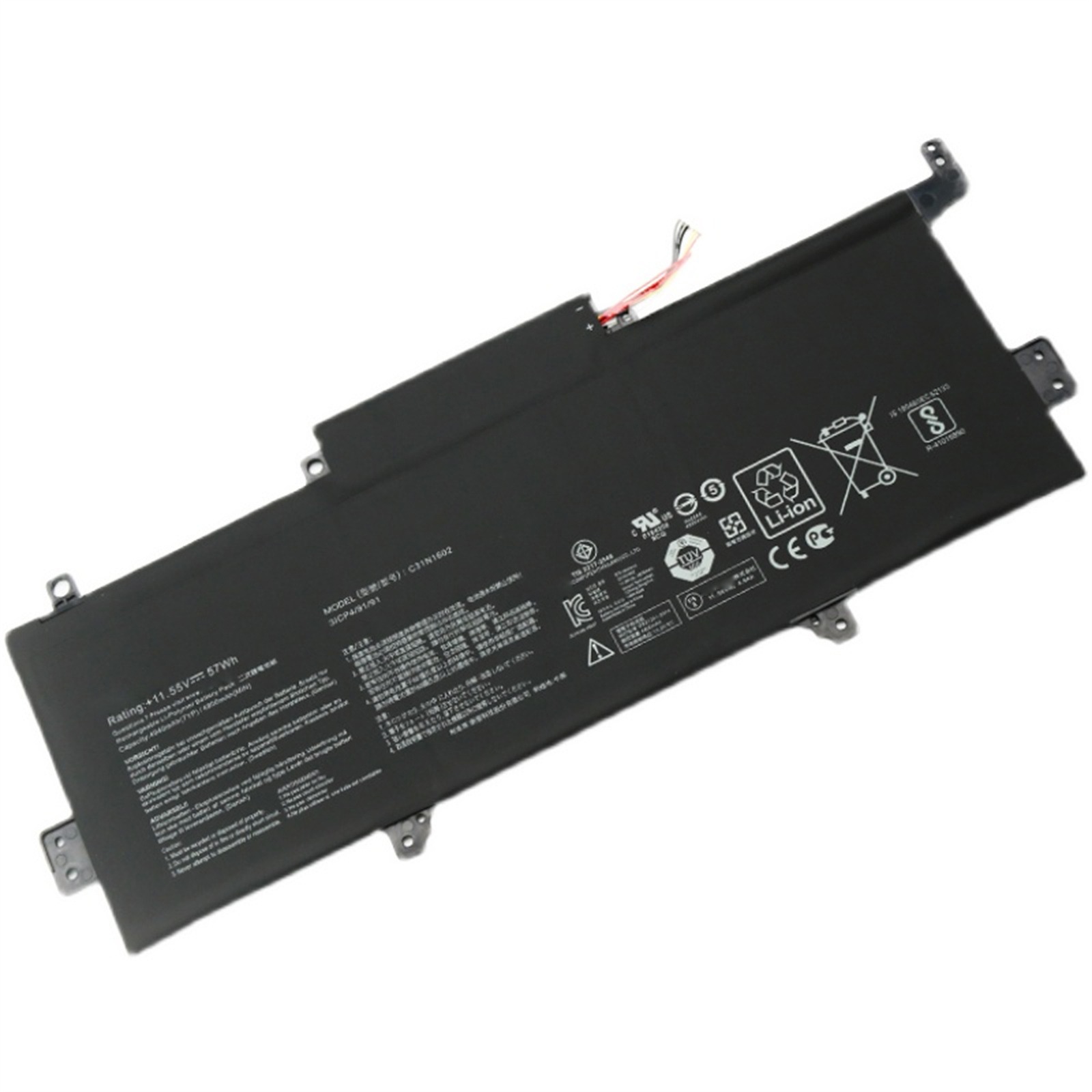 C31N1602 電池・Asusノートパソコン互換 Zenbook UX330 UX330U UX330UA UX330UAK C31N1602 57Wh/4940mAh 交換用のバッテリー dc90
