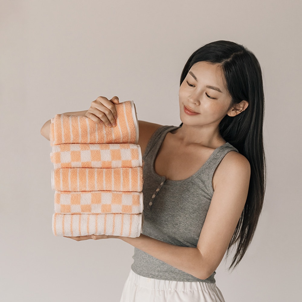 抗菌タオル フェイスタオル 5P APRICOT