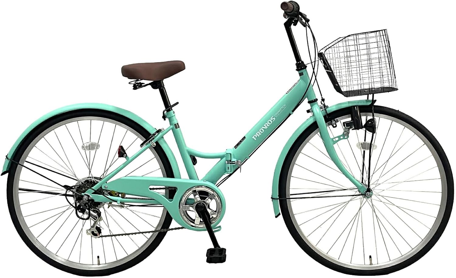 シティサイクル 折りたたみ自転車 26インチ シマノ製 6段変速ギア ママチャリ カゴ 鍵 LEDライト付き 本体 持ち運び【メーカー保証1年】P-266 15,432円