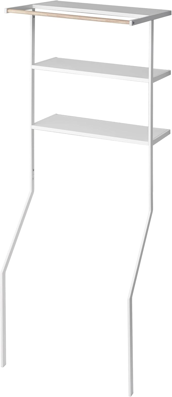 山崎実業(Yamazaki) 立て掛け ランドリーシェルフ ホワイト 約W75×D48×H190cm