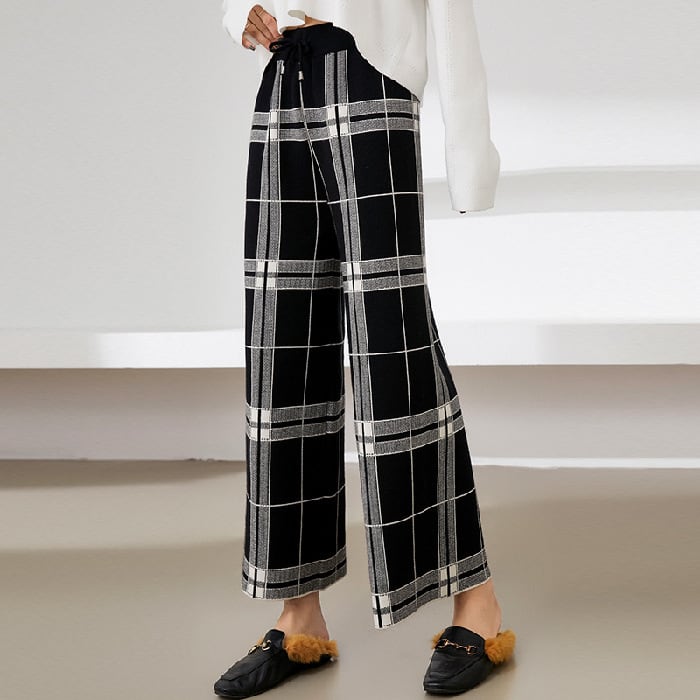 ボトムス ボトム おすすめ おしゃれ お洒落 安い プチプラ パンツ ワイド パンツ ハイ ウエスト ワイド 太め ギンガムチェック ポリエステル ウエスト ゴム