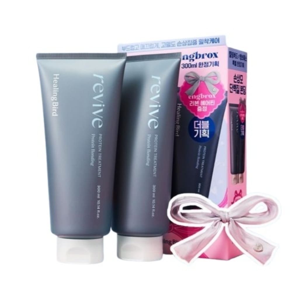 【engbrox/ダブル企画】リバイブ タンパク質トリートメント 300ml ダブル企画(+リボンヘアピン贈呈) / ヘアトリートメント / ダメージケア / プロテイン配合 / ヘアケア